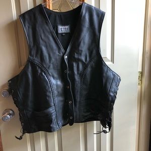 Leather Motorcycle Vest size 56